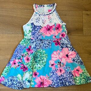 Lilly Pulitzer Floral Summer Dress size 7 Very Good Condition
